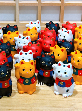 日本进口药师窑陶瓷招财猫摆件