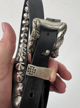 ERD忧郁的富二代铆钉玫瑰花腰带