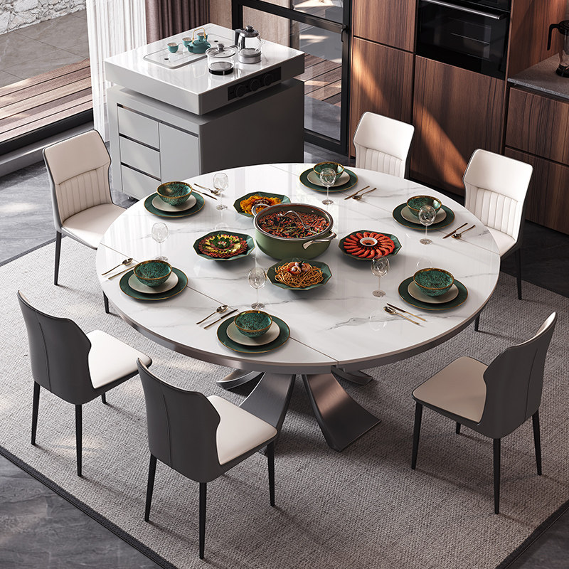 岛台餐桌可分离式伸缩带电磁炉家用2025新款圆桌餐桌一体倒台茶台,淘宝优惠券,粉丝福利购,淘宝优惠卷