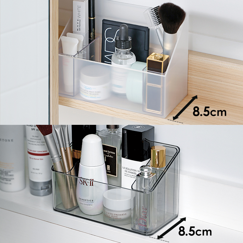镜柜收纳盒卫生间洗漱台化妆品口红置物架浴室壁挂式斜口整理盒子 - 图0