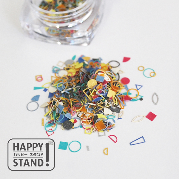 【现货】日本 Happy stand 几何图案 混合手工切片 ins风美甲素材 - 图1