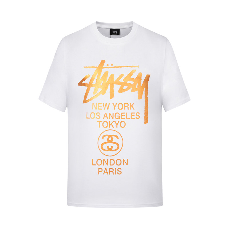 stussy短袖男2020新款夏季烫金t恤 stussy卖卖联盟T恤