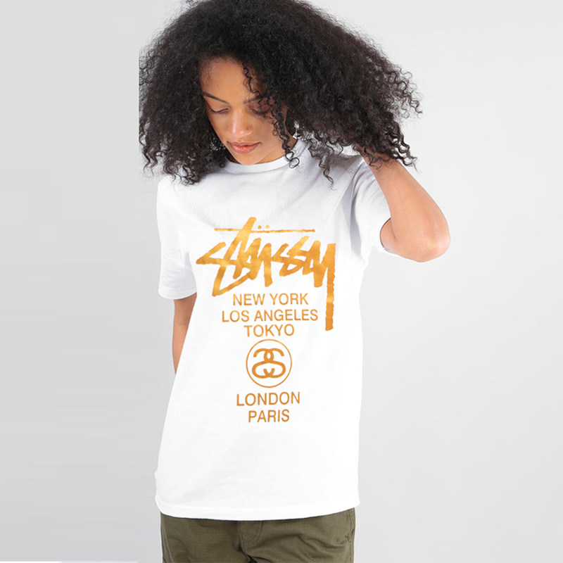 stussy短袖男2020新款夏季烫金t恤 stussy卖卖联盟T恤