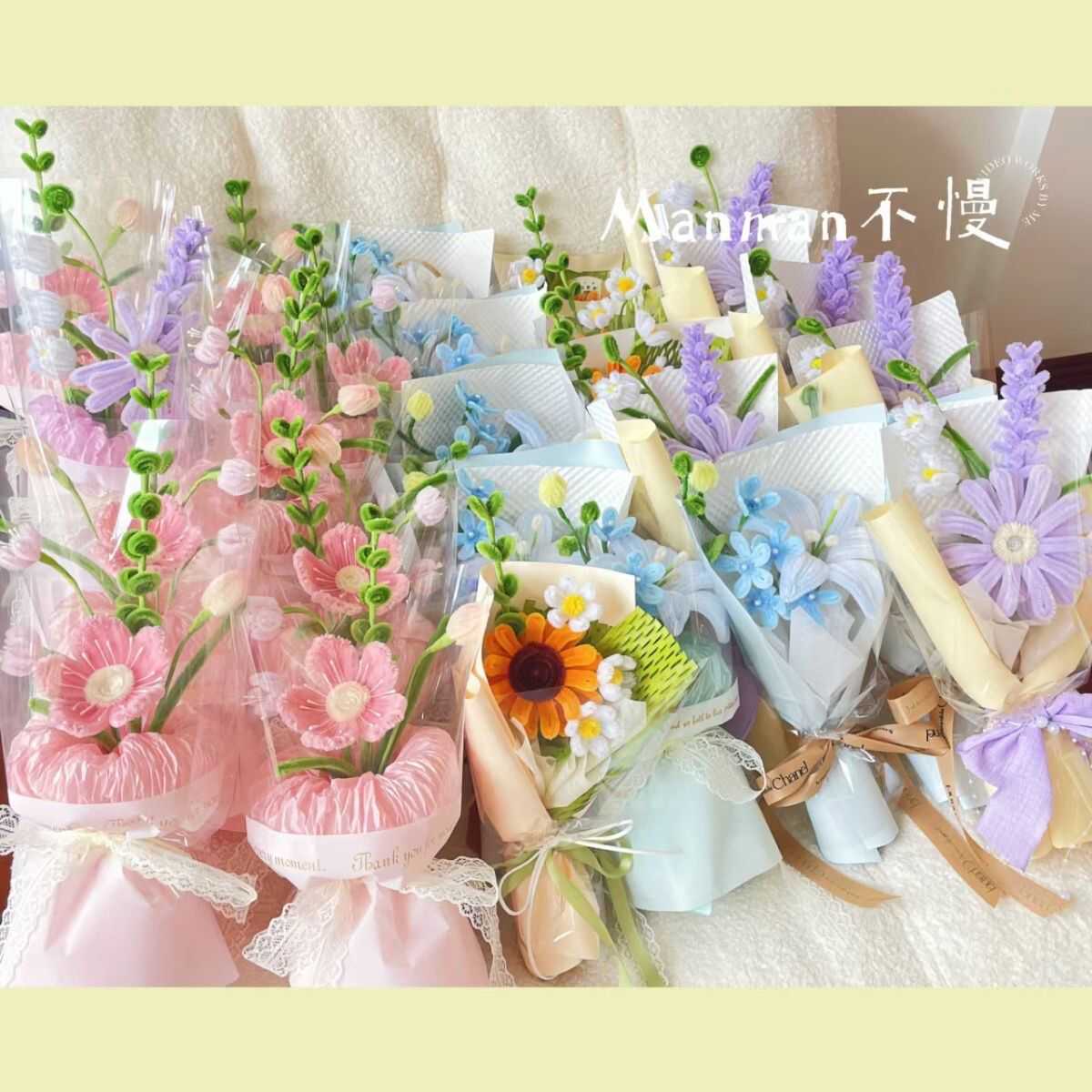 毕业季送老师同学女友闺蜜扭扭棒花束手工编织成品见面花束七夕