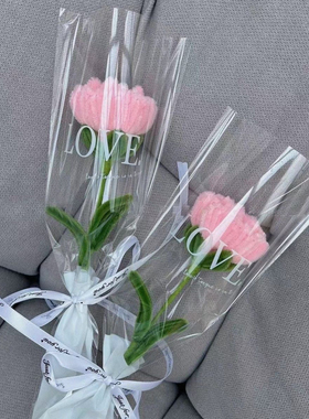 (成品)扭扭棒康乃馨手工制作母亲节康乃馨郁金香花束送妈妈礼物