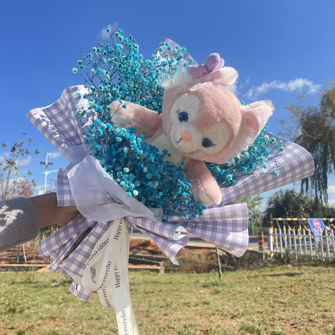 成品玲娜贝儿花束满天星干花星黛露迪士尼公仔圣诞毕业礼物网红