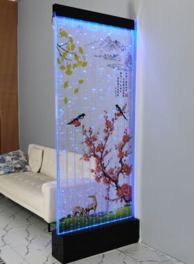 喜上眉梢  水幕墙流水屏风隔断玄关轻奢简约