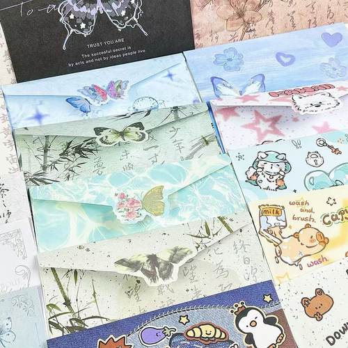 热门信封信纸套装盲盒大合集ins简约手写祝福创意高级留言信筏 - 图1