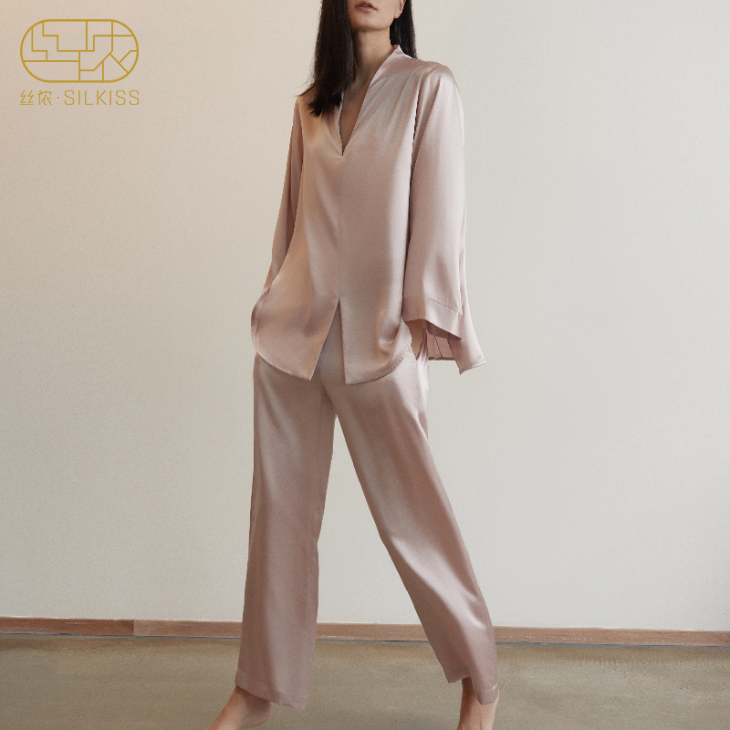 丝侬中式女套装高级感长袖宽松睡衣 SILKISS丝侬睡衣/家居服套装