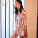 Silon Spring and Summer Stand Collar Shirt Home Clothes Silk Pajamas