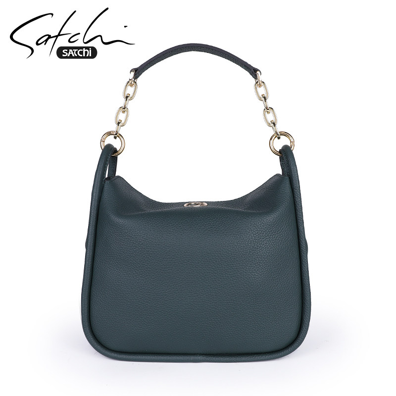 沙驰女包新款包包简约百搭真皮单肩包女士大气牛皮手提包女斜挎包 - 图1