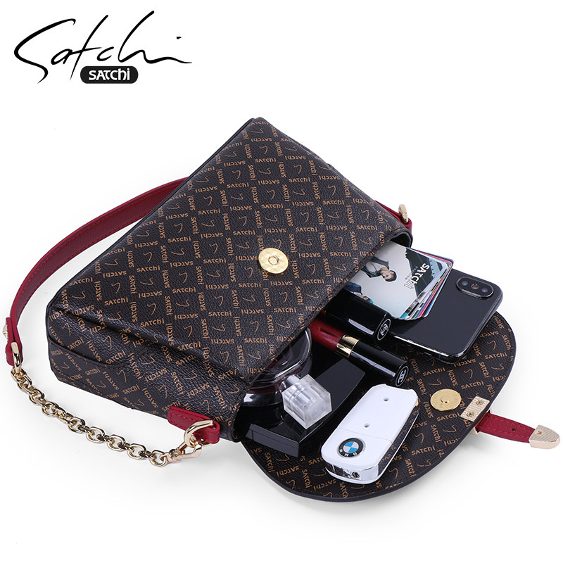 沙驰专柜正品新款女士轻便单肩包 satchi沙驰树彩女士包袋