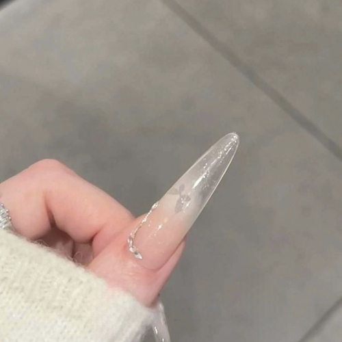 【冰露晨蝶】气质纯欲风高级冰透仙气蝴蝶带钻纯手工可拆卸穿戴甲 - 图1