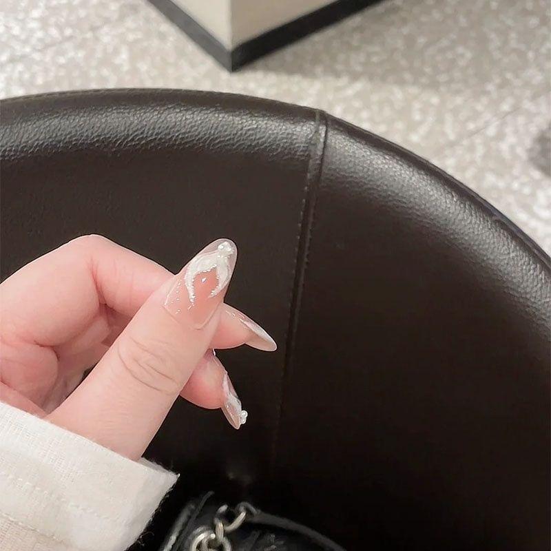 手工穿戴甲云母白美人鱼氛围感温柔显白夏天仙气百搭气质美甲贴片 - 图2