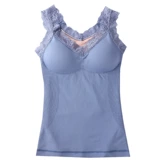 Демисезонная однотонная удерживающая тепло утепленная майка топ, базовый приятный телу топ с чашечками на все тело, V-образный вырез