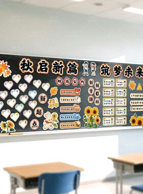 开学教室后黑板报装饰海报环创墙
