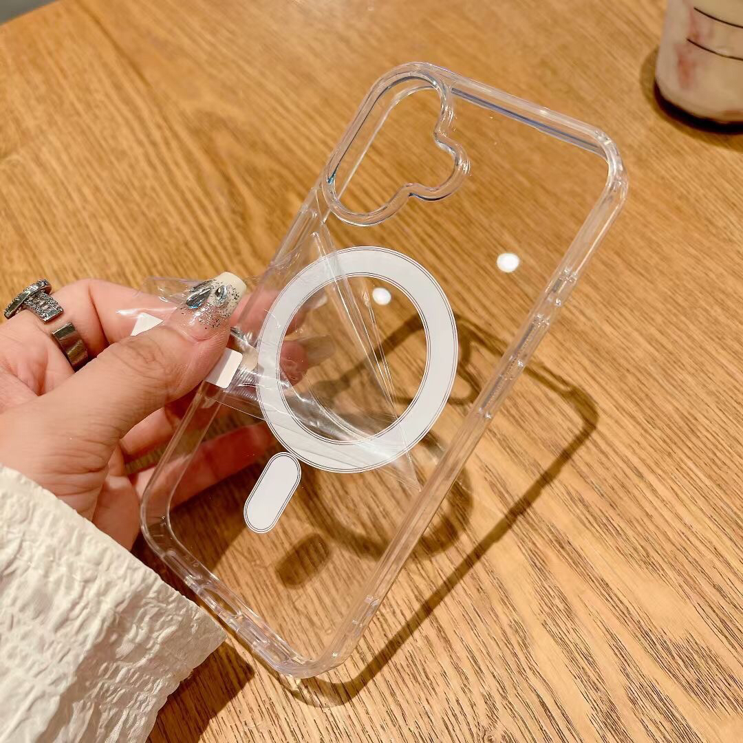 适用苹果15promax全透明8p磁吸7手机壳iPhone16全包边13防摔ihome14硬壳12高级感11平果14pr0max亚克力15plus - 图1