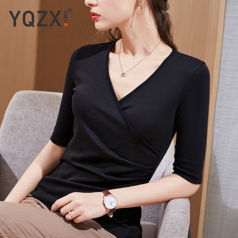 车厘子红中袖女修身2020新款t恤 亿琪之秀T恤