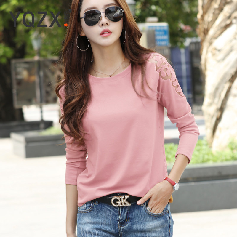 白色纯棉长袖t恤秋季2020潮打底衫 亿琪之秀T恤