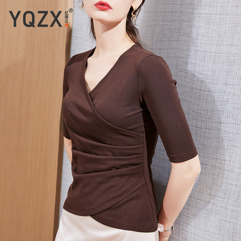 车厘子红中袖女修身2020新款t恤 亿琪之秀T恤