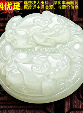 双貔貅吊坠项链和田玉民族风玉石生日礼物饰玉坠玉佩挂链饰品