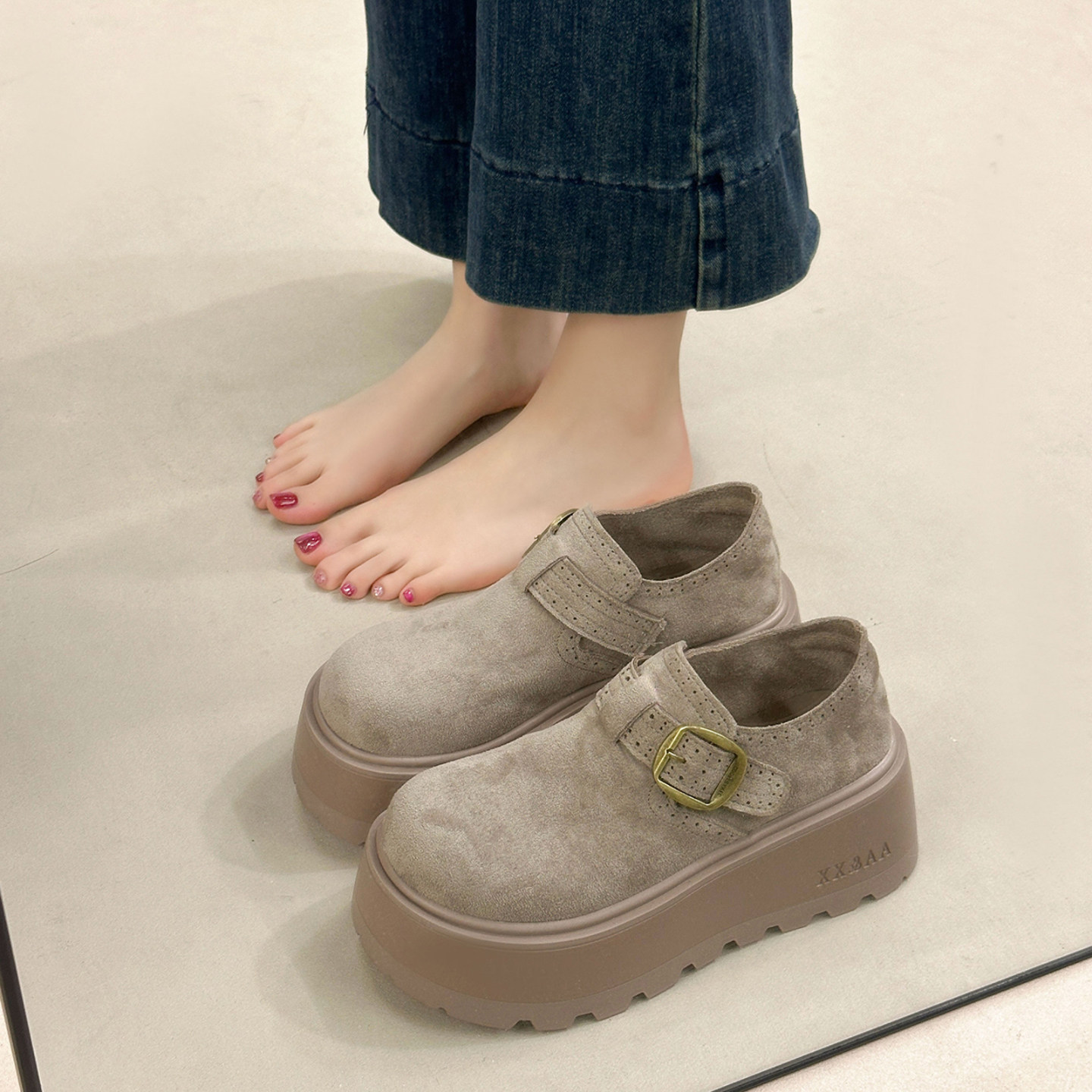 法式气质厚底深口单鞋女增高勃肯鞋2026新款春秋季配裙子玛丽珍鞋,淘宝优惠券,粉丝福利购,淘宝优惠卷