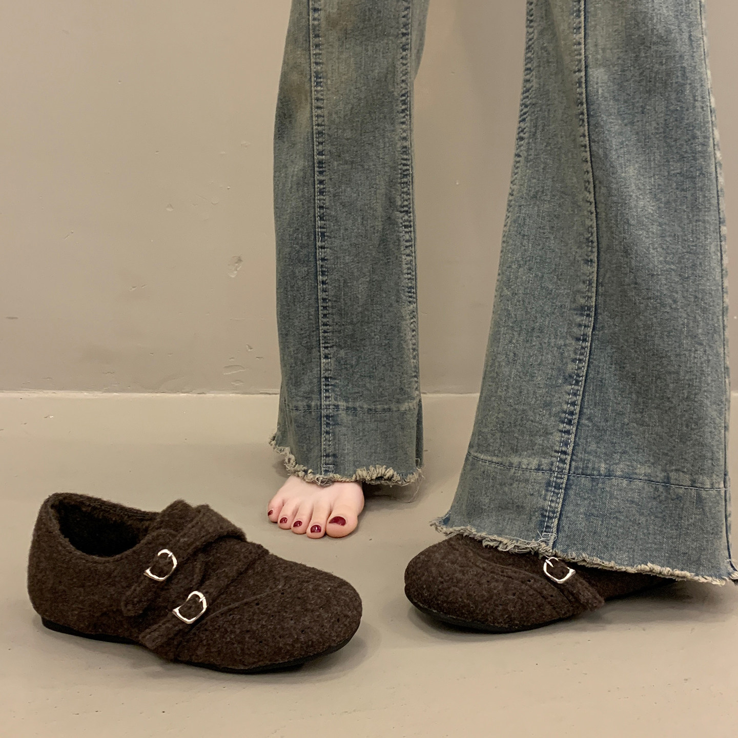 英伦风小皮鞋女绝美加绒平底单鞋2025新款秋冬内增高玛丽珍毛毛鞋,淘宝优惠券,粉丝福利购,淘宝优惠卷