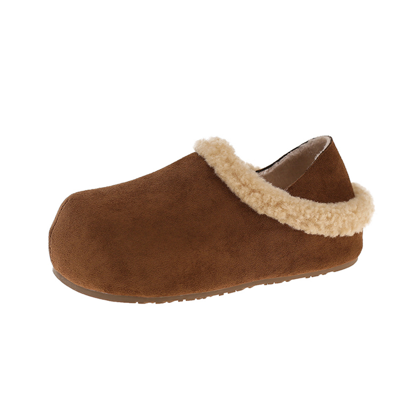 法式平底棕色深口单鞋女秋冬复古勃肯鞋2025新款两穿一脚蹬乐福鞋,淘宝优惠券,粉丝福利购,淘宝优惠卷