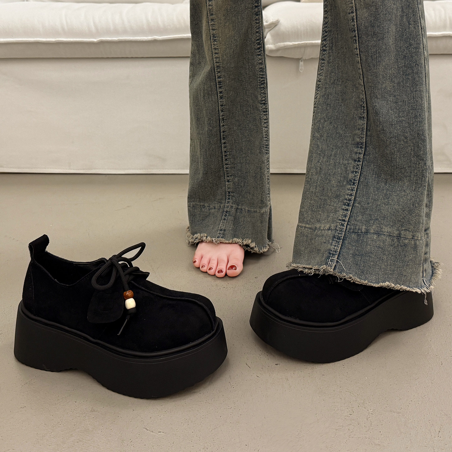 复古百搭深口单鞋女厚底增高勃肯鞋2025新款秋冬乐福玛丽珍松糕鞋,淘宝优惠券,粉丝福利购,淘宝优惠卷