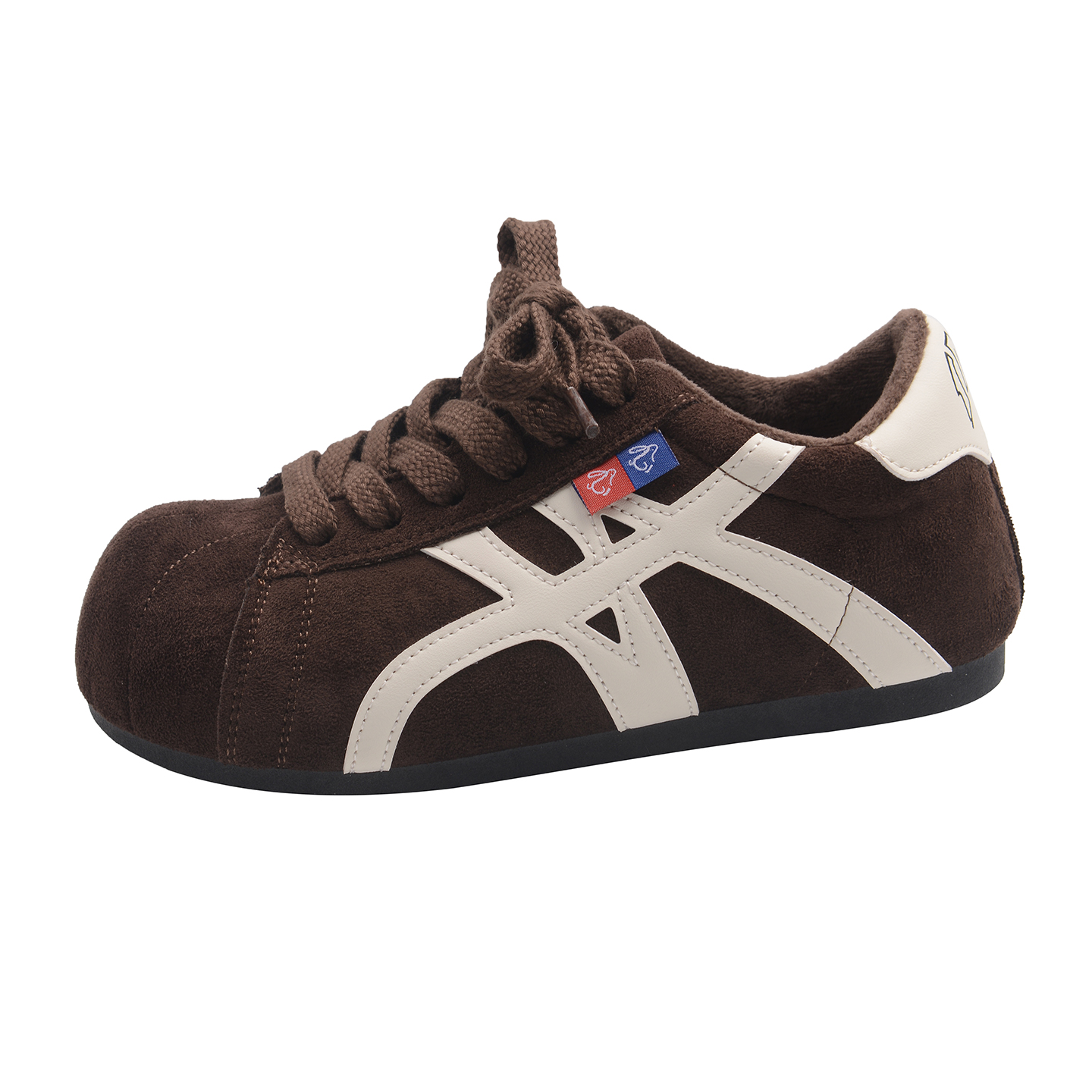 爆款百搭厚底板鞋女秋冬季加绒二棉面包鞋2025新款运动休闲德训鞋 - 图0