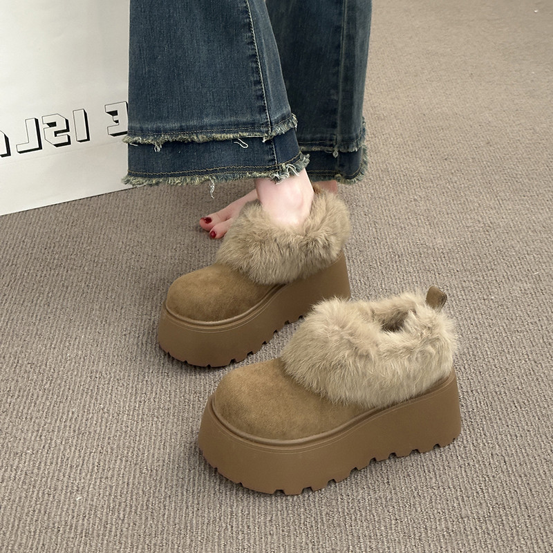 英伦风气质厚底增高深口单鞋女2025新款女冬季加绒加厚爆款勃肯鞋,淘宝优惠券,粉丝福利购,淘宝优惠卷