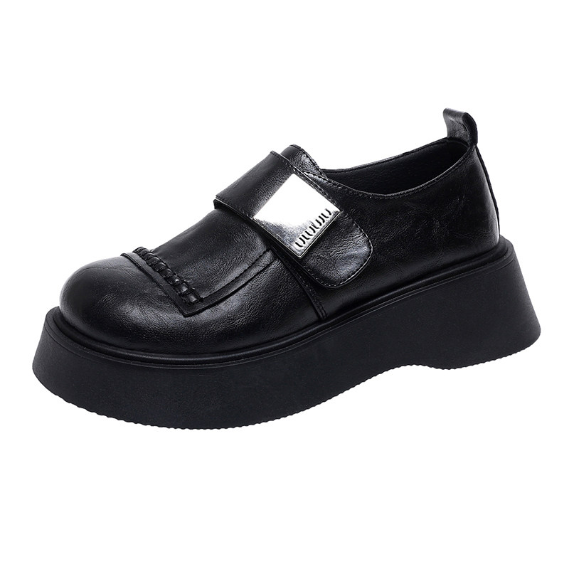 英伦黑色厚底增高小皮鞋女绝美深口单鞋2026新款春季乐福玛丽珍鞋,淘宝优惠券,粉丝福利购,淘宝优惠卷