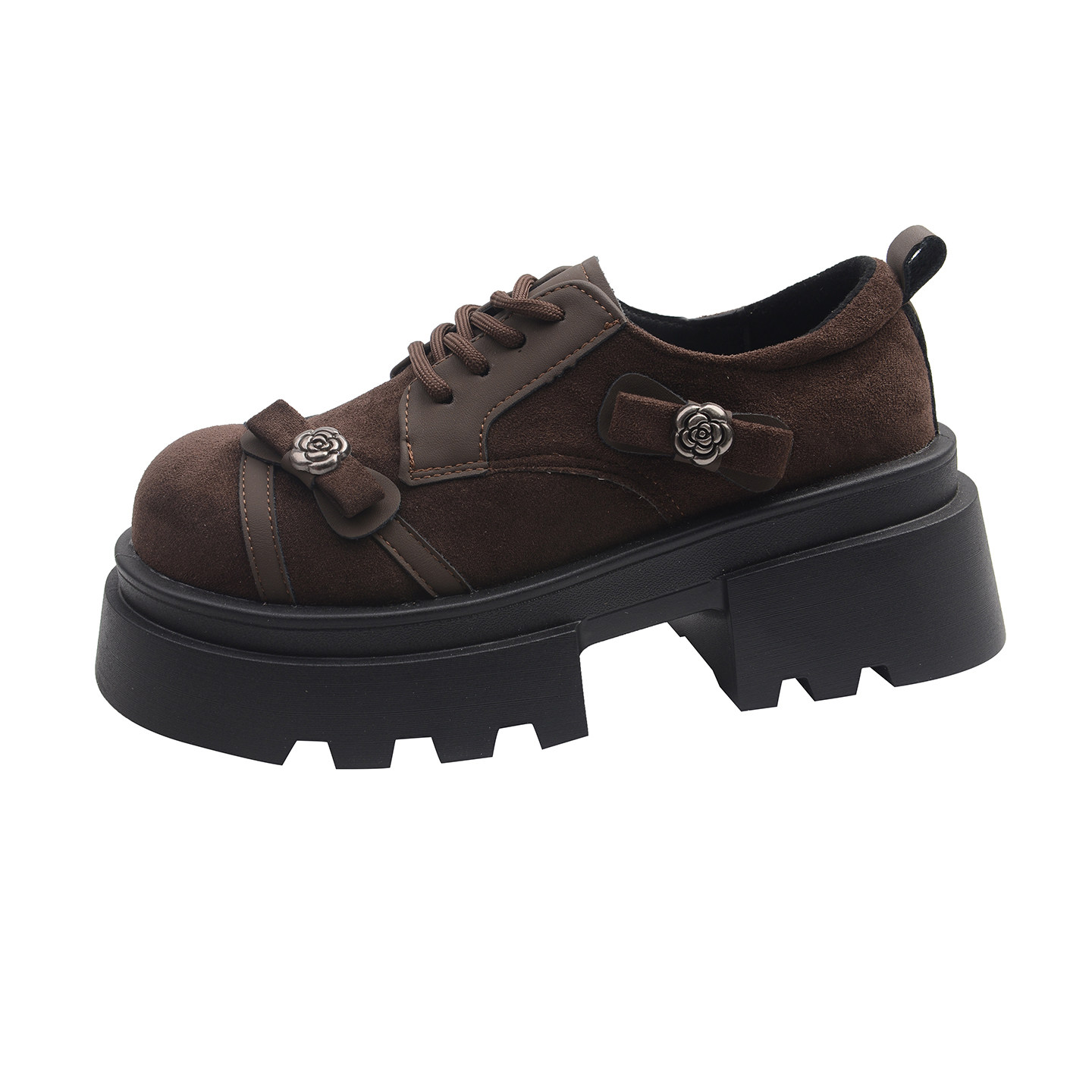 法式厚底加绒绝美深口单鞋女秋冬季2025新款玛丽珍增高系带小皮鞋,淘宝优惠券,粉丝福利购,淘宝优惠卷