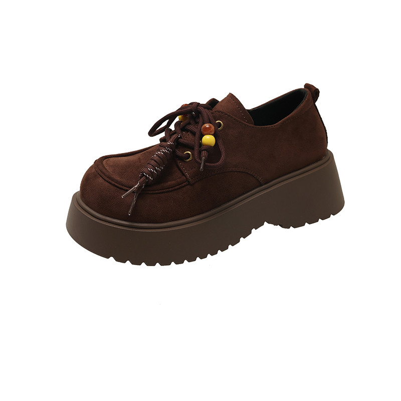 复古圆头厚底法式深口单鞋女夏增高勃肯鞋2025新款百搭系带乐福鞋,淘宝优惠券,粉丝福利购,淘宝优惠卷