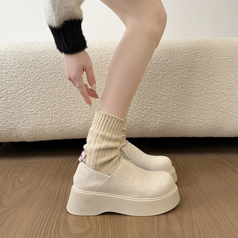 复古法式厚底增高深口单鞋女2026新款春秋季超火配裙子坡跟勃肯鞋,淘宝优惠券,粉丝福利购,淘宝优惠卷