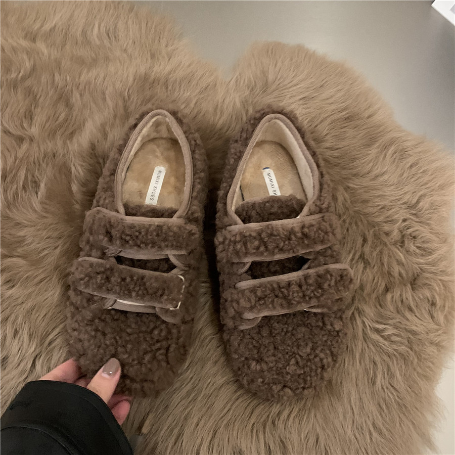 平底百搭白色毛毛棉鞋女鞋子外穿2026新款秋冬季加绒豆豆毛绒单鞋,淘宝优惠券,粉丝福利购,淘宝优惠卷