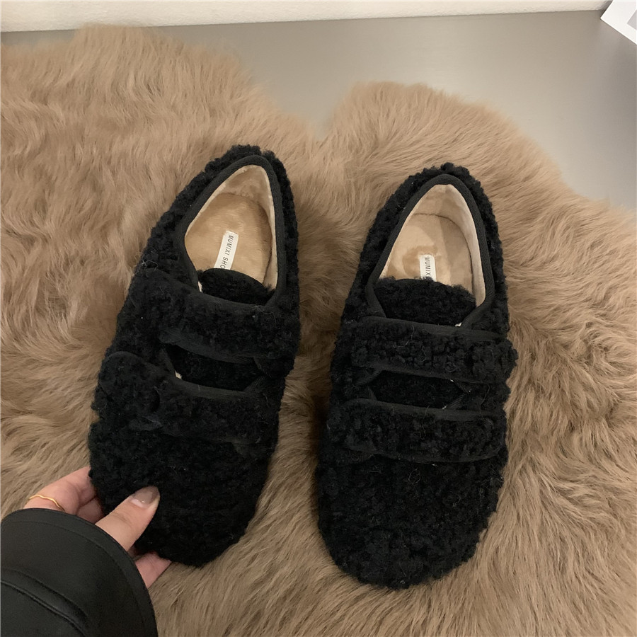 平底百搭白色毛毛棉鞋女鞋子外穿2026新款秋冬季加绒豆豆毛绒单鞋,淘宝优惠券,粉丝福利购,淘宝优惠卷