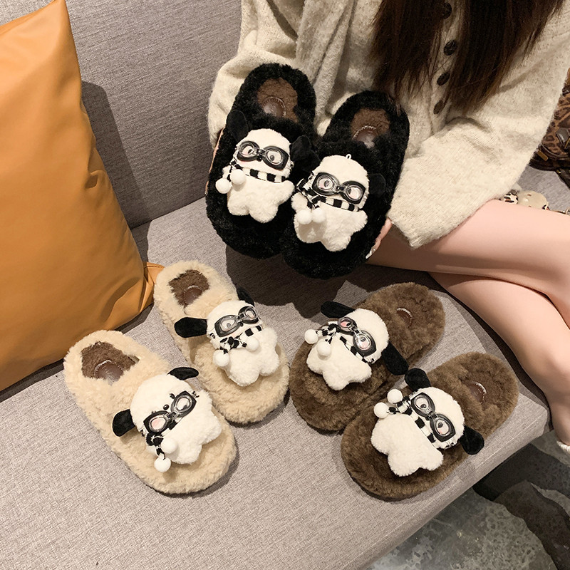 卡通可爱小众毛毛拖鞋女冬季外穿鞋厚底保暖加绒居家舒适包头棉拖,淘宝优惠券,粉丝福利购,淘宝优惠卷