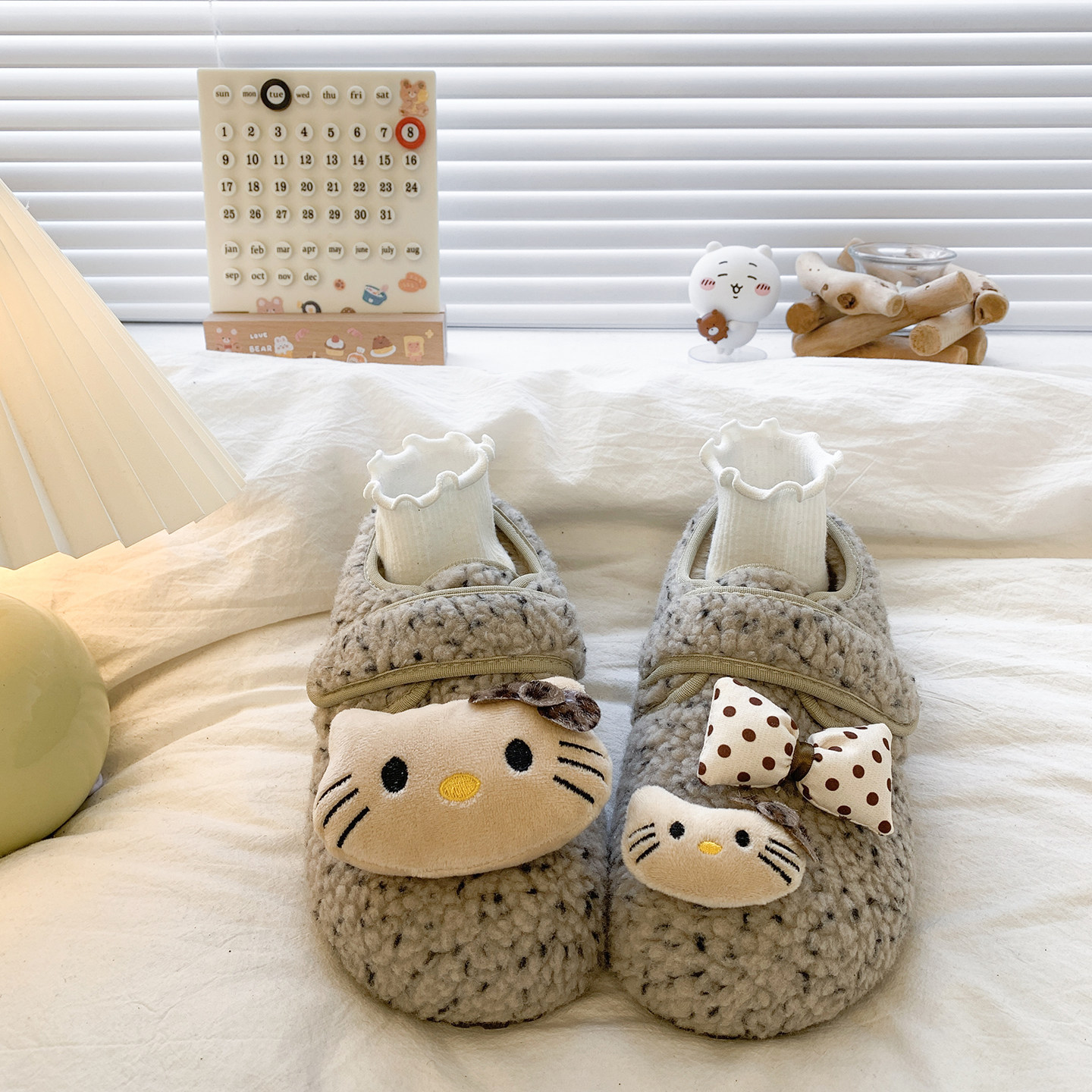 冬季新款平底加绒卡通棉鞋女家居保暖棉鞋女百搭勃肯鞋女懒人鞋女,淘宝优惠券,粉丝福利购,淘宝优惠卷