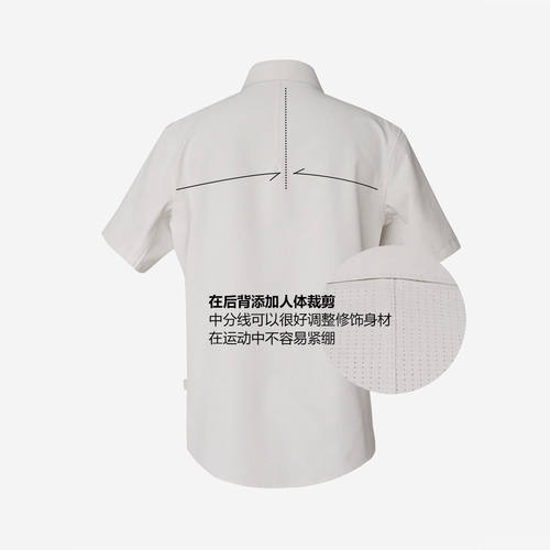 lu平替！柜98美刀！冷感速干激光冲孔3D立裁夏季男士户外短袖衬衫 - 图3