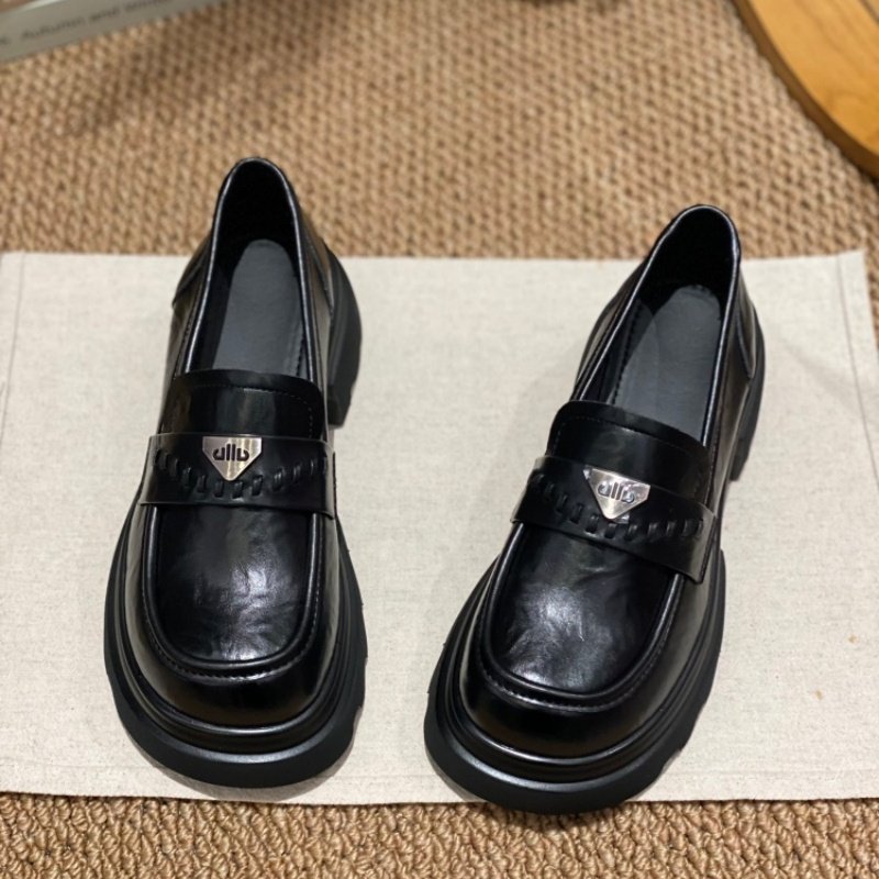 2026春季爆款英伦风厚底乐福鞋女一脚蹬百搭防滑休闲深口单鞋黑色,淘宝优惠券,粉丝福利购,淘宝优惠卷