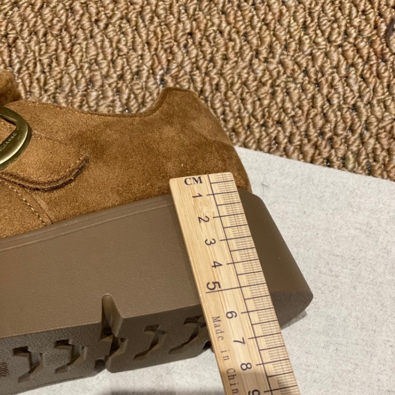 反绒皮勃肯鞋女2025新款厚底圆头皮带扣一脚蹬休闲舒适轻便单鞋女 - 图2