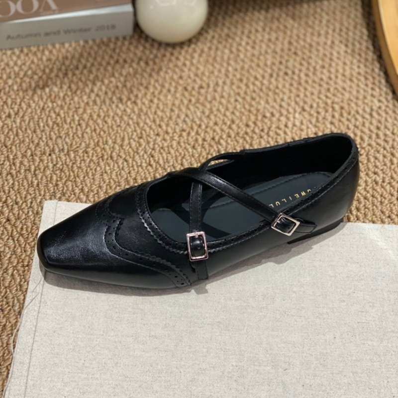 法式方头玛丽珍鞋女2026春季新款防滑一字带扣交叉带芭蕾平底单鞋,淘宝优惠券,粉丝福利购,淘宝优惠卷