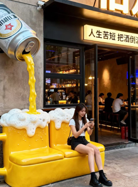 玻璃钢仿真啤酒杯雕塑模型