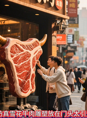 仿真牛排模型玻璃钢雕塑