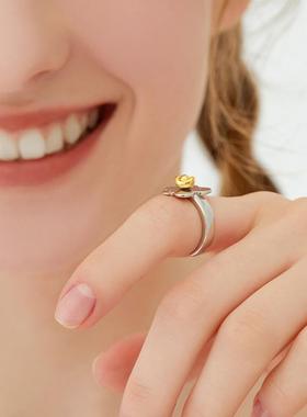 原创设计有钱花开口戒指幸运礼物