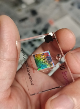 苹果A10 CPU核心晶圆芯片摆件钥匙扣 亚克力
