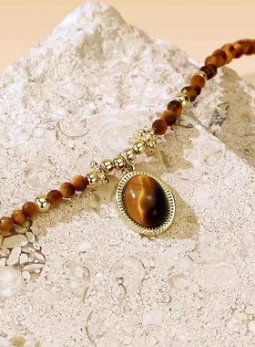 雨琦混合宝石镶嵌锁骨链