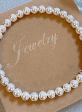 雨琦珍珠母贝珍珠项链轻奢项链