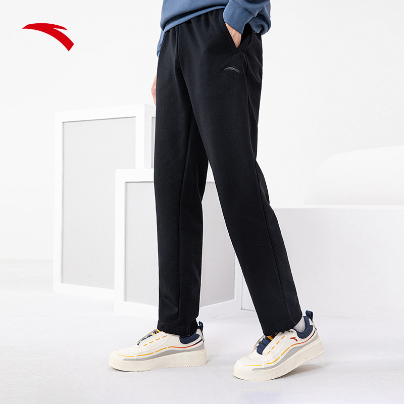 安踏灰色男裤运动裤官网正品2026冬季新款针织平口直筒宽松休闲裤,淘宝优惠券,粉丝福利购,淘宝优惠卷